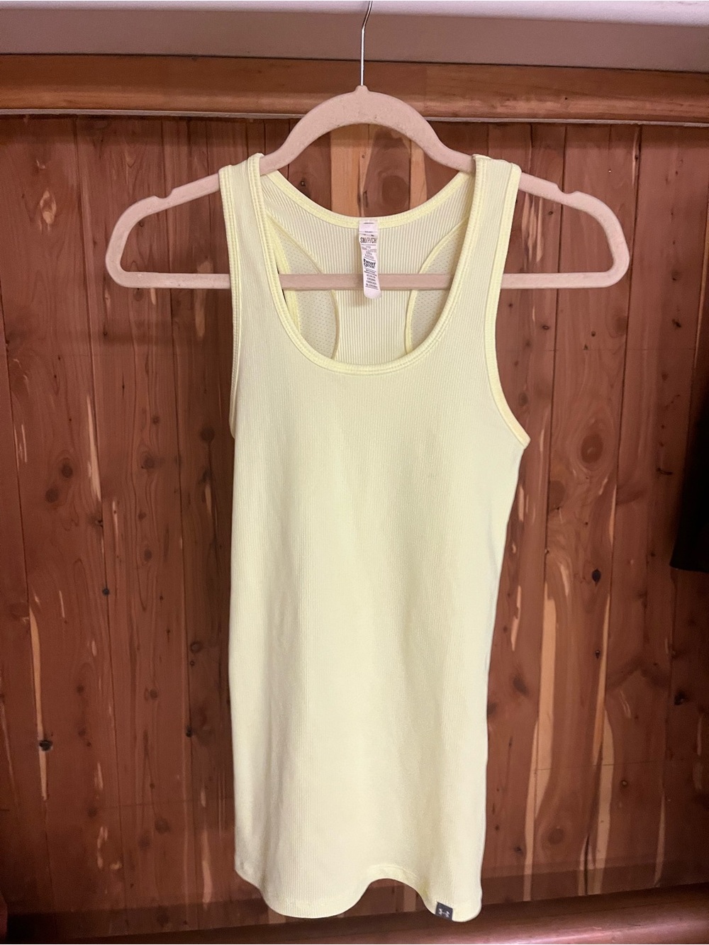 Ribbed Racerback Tank Top - Pale Yellow - Picture 2 of 2